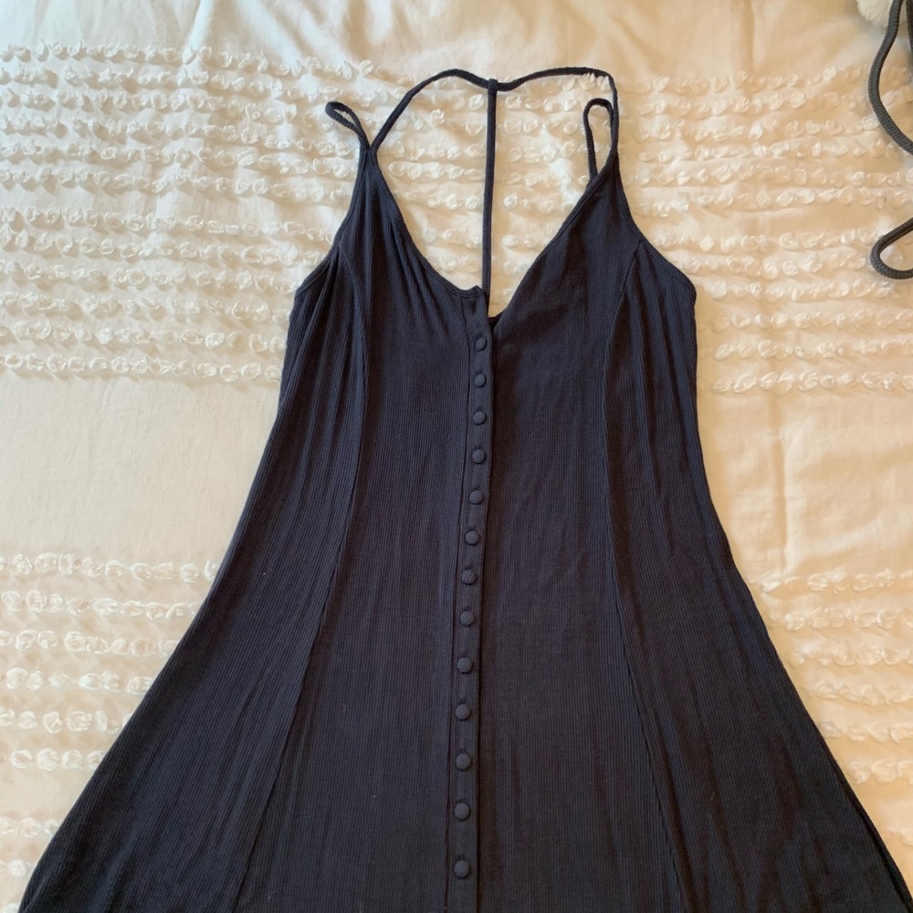 Navy blue American Eagle button up dress